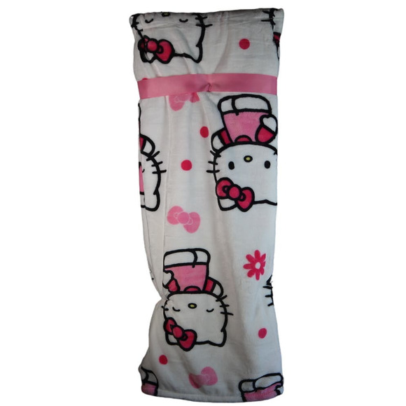 Hello Kitty Pink Bow Daisy Throw Blanket - Picture 4 of 4